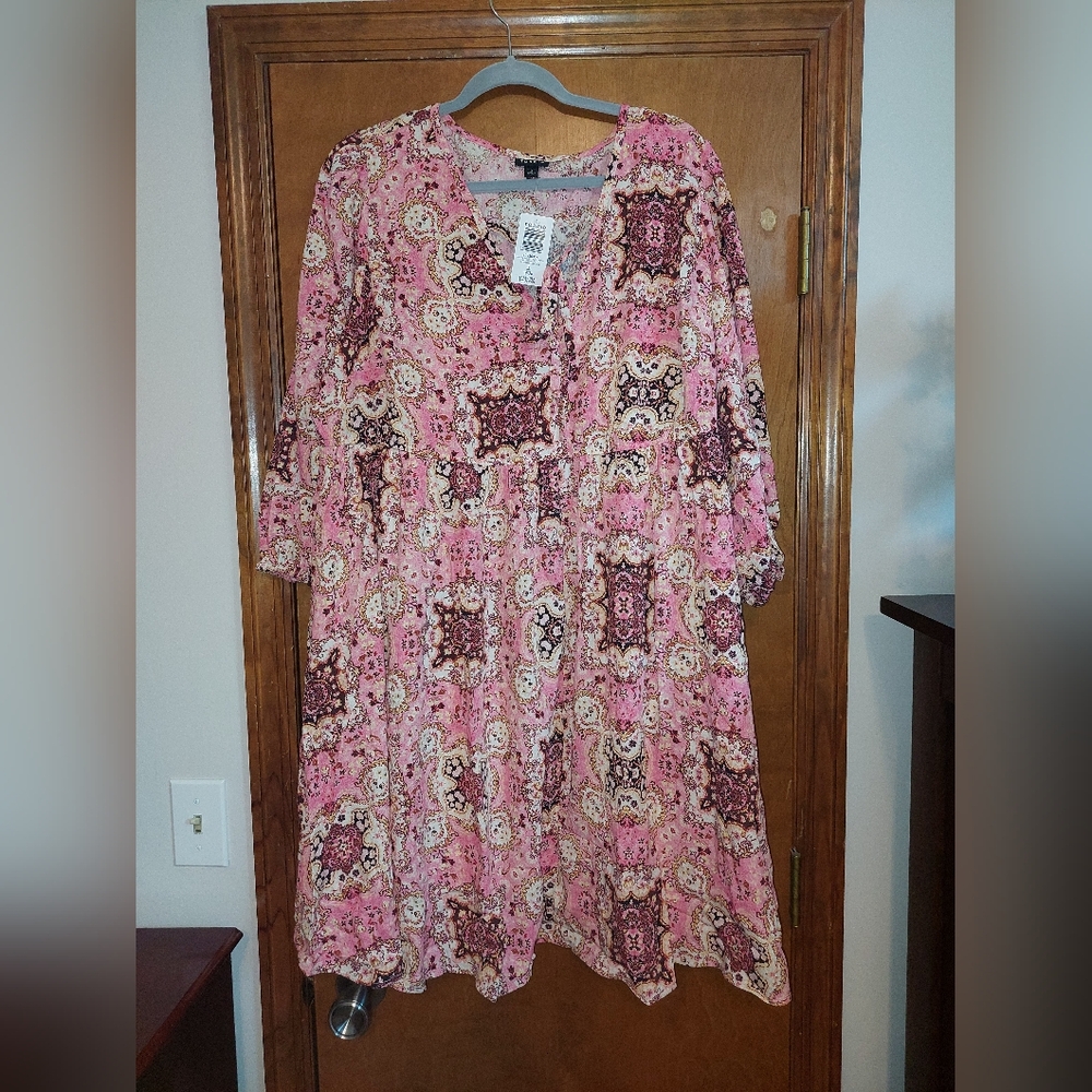 Pink Patterned Dress